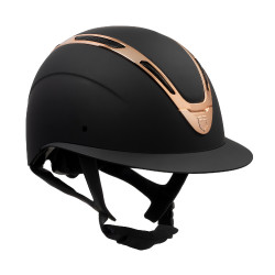Casco para mujer Equestro Apocalypse con carcasa mate homologado EN 1384-2023 Negro / oro rosa