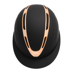 Casco para mujer Equestro Apocalypse con carcasa mate homologado EN 1384-2023 Negro / oro rosa
