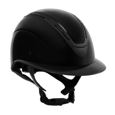 Casco para mujer Equestro Apocalypse con carcasa brillante homologado EN 1384-2023 Negro / negro Casco para mujer Equestro Apocalypse con carcasa brillante homologado EN 1384-2023 Negro / negro