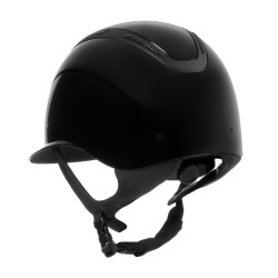 Casco para mujer Equestro Apocalypse con carcasa brillante homologado EN 1384-2023 Negro / negro Casco para mujer Equestro Apocalypse con carcasa brillante homologado EN 1384-2023 Negro / negro