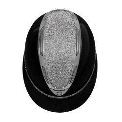 Casco para mujer Equestro Apocalypse con carcasa brillante y strass EN 1384-2023 Negro / gunmetal Gris Casco para mujer Equestro Apocalypse con carcasa brillante y strass EN 1384-2023 Negro / gunmetal Gris