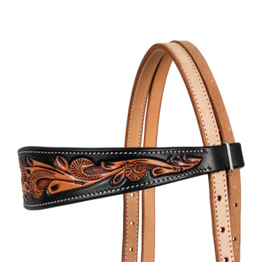 Brida western Pool’s con grabado floral oscuro Negro / natural