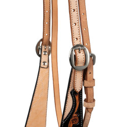 Brida western Pool’s con grabado floral oscuro Negro / natural