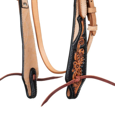 Brida western Pool’s con grabado floral oscuro Negro / natural