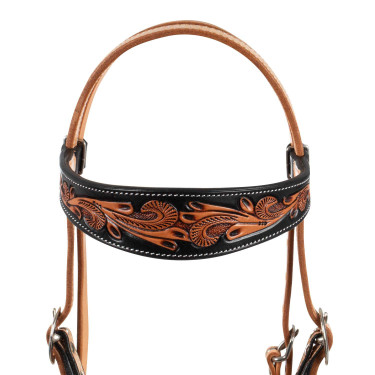 Brida western Pool’s con grabado floral oscuro Negro / natural