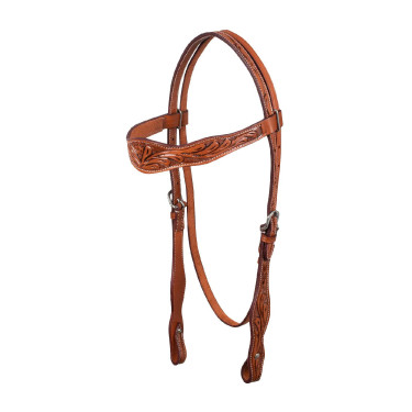 Brida western McBryan con grabado de flores