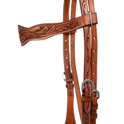 Brida western McBryan con grabado de flores