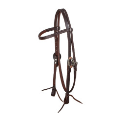 Cabezada western Lakota con hebillas plateadas decorativas Engrasado Marrón Cabezada western Lakota con hebillas plateadas decorativas Engrasado Marrón