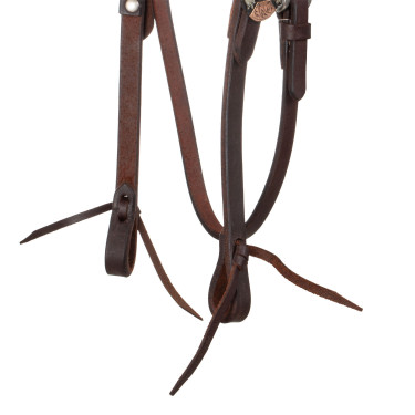 Cabezada western Lakota con hebillas plateadas decorativas Engrasado Marrón Cabezada western Lakota con hebillas plateadas decorativas Engrasado Marrón