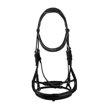 Brida Supreme Hemelite de doma con riendas de goma Negro Brida Supreme Hemelite de doma con riendas de goma Negro
