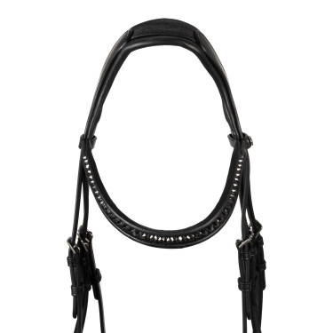Brida Supreme Hemelite de doma con riendas de goma Negro Brida Supreme Hemelite de doma con riendas de goma Negro