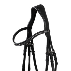 Brida Supreme Hemelite de doma con riendas de goma Negro Brida Supreme Hemelite de doma con riendas de goma Negro