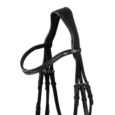 Brida Supreme Hemelite de doma con riendas de goma Negro Brida Supreme Hemelite de doma con riendas de goma Negro