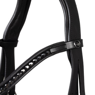 Brida Supreme Hemelite de doma con riendas de goma Negro Brida Supreme Hemelite de doma con riendas de goma Negro