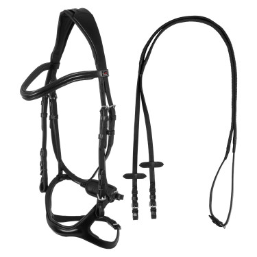 Brida Supreme con muserola anatómica curvada Negro