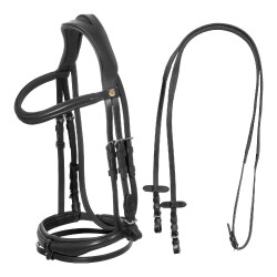 Brida Equestro con muserola simple y testera ancha y curvada Negro