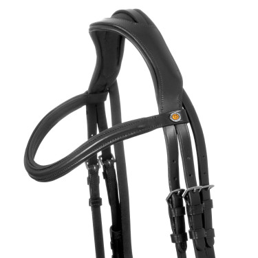 Brida Equestro con muserola simple y testera ancha y curvada Negro