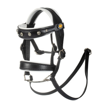 Brida de cuero Equestro con strass para caballo de juguete Negro Brida de cuero Equestro con strass para caballo de juguete Negro