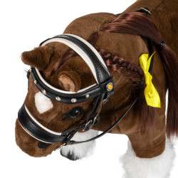 Brida de cuero Equestro con strass para caballo de juguete Negro Brida de cuero Equestro con strass para caballo de juguete Negro