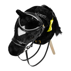 Brida de cuero brillante para hobby horse Equestro Negro