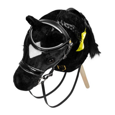Brida de cuero brillante para hobby horse Equestro Negro