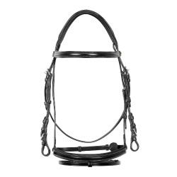 Brida de salto Equestro de cuero inglés Negro