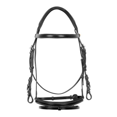 Brida de salto Equestro de cuero inglés Negro
