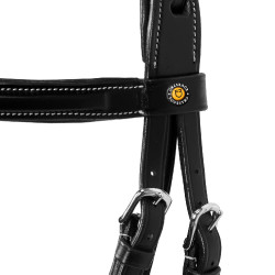 Brida de salto Equestro de cuero inglés Negro