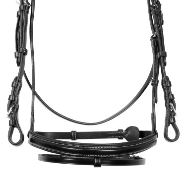 Brida de salto Equestro de cuero inglés Negro