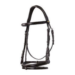 Brida de salto Equestro de cuero inglés Marrón oscuro Marr&amp;amp;amp;oacute;n