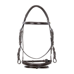 Brida de salto Equestro de cuero inglés Marrón oscuro Marr&amp;amp;amp;oacute;n