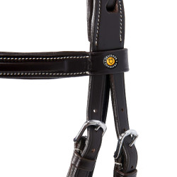 Brida de salto Equestro de cuero inglés Marrón oscuro Marr&amp;amp;amp;oacute;n