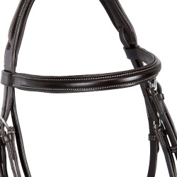 Brida de salto Equestro de cuero inglés Marrón oscuro Marr&amp;amp;amp;oacute;n