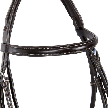 Brida de salto Equestro de cuero inglés Marrón oscuro Marr&amp;amp;amp;oacute;n
