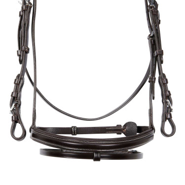Brida de salto Equestro de cuero inglés Marrón oscuro Marr&amp;amp;amp;oacute;n