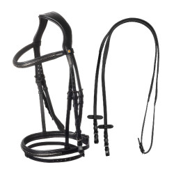 Brida inglesa Equestro negra de cuero Negro Brida inglesa Equestro negra de cuero Negro