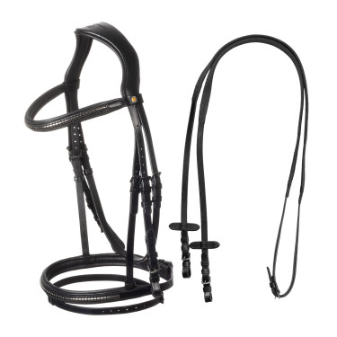Brida inglesa Equestro negra de cuero Negro Brida inglesa Equestro negra de cuero Negro