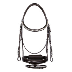 Brida inglesa Equestro de cuero con strass nueva Marrón oscuro Marrón Brida inglesa Equestro de cuero con strass nueva Marrón oscuro Marrón