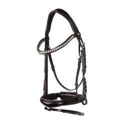 Brida inglesa Equestro de cuero con strass nueva Marrón oscuro Marrón Brida inglesa Equestro de cuero con strass nueva Marrón oscuro Marrón