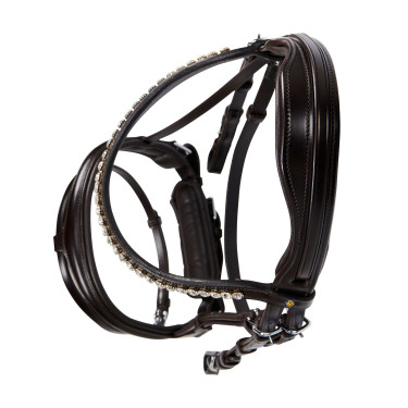 Brida inglesa Equestro de cuero con strass nueva Marrón oscuro Marrón Brida inglesa Equestro de cuero con strass nueva Marrón oscuro Marrón