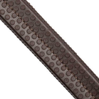 Brida inglesa de cuero suave Equestro con pespuntes decorativos Marrón oscuro Marrón Brida inglesa de cuero suave Equestro con pespuntes decorativos Marrón oscuro Marrón