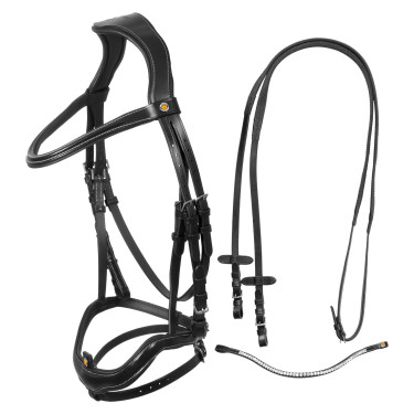 Brida anatómica Equestro con muserola curvada Negro