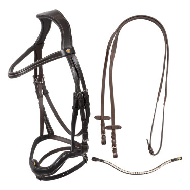 Brida anatómica de equitación Equestro con muserola curvada