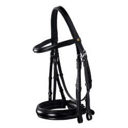 Brida de doma Equestro de cuero sin riendas Negro Brida de doma Equestro de cuero sin riendas Negro