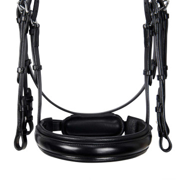 Brida de doma Equestro de cuero sin riendas Negro Brida de doma Equestro de cuero sin riendas Negro