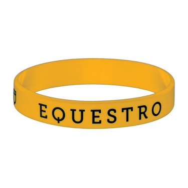 Pulsera de silicona Equestro jaune, contrastes noirs Amarillo