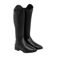 Botas infantiles Supreme de caña ancha de cuero liso Negro