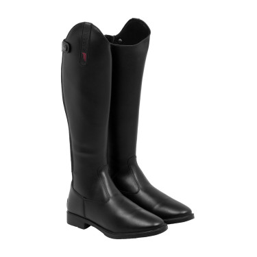 Botas infantiles Supreme de caña ancha de cuero liso Negro