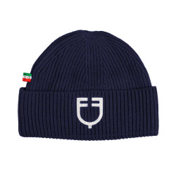Gorro unisex de punto acanalado Equestro x FISE Americana marina Azul marino