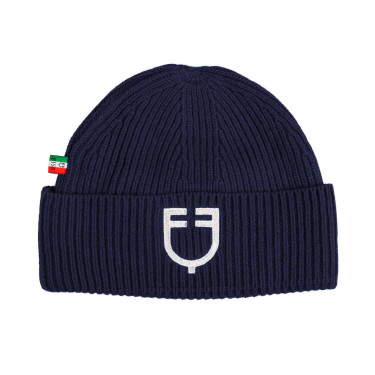 Gorro unisex de punto acanalado Equestro x FISE Americana marina Azul marino
